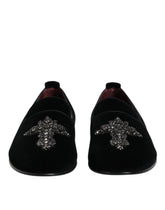 Dolce & Gabbana Black Suede Cross Slip On Loafers Dress Shoes